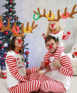 Alternative view of Uniqhia Inflatable Reindeer Antler Ring Toss Game, 2023 Christmas Games Ring Toss for Christmas Party Games, Patented Brown-2 Pack