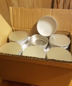 Tosnail 24 Pack 2 oz. Aluminum Round Lip Balm Tin Containers with Screw Thread Lid - Great for Spices, Candies, Tea or Gift Giving 39 71jiemGdiiL