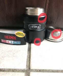 THERMOS Stainless King Vacuum-Insulated Food Jar with Spoon, 16 Ounce, Matte Black 30 71jif4y54L