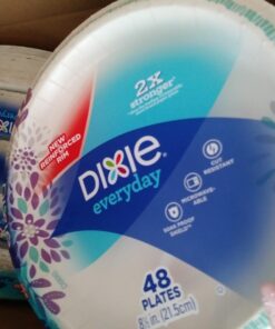 Dixie Everyday Paper Plates, 8 1/2", 480 Count, 10 Packs of 48 Plates, Lunch or Light Dinner Size Printed Disposable Plates 11 71jiflNfzQL