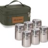 Wealers 6 Piece Stainless Steel Spice Shaker Jars Salt and Pepper Holder BBQ Spice Herbs 3 Size Cover with Bag for East Travel, Great for Home or Outdoor Use, Green 71 71jjCYwFL3L