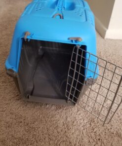 MidWest Homes for Pets Pet Carrier: Hard-Sided Dog /Cat Carrier, Small Animal Carrier in Blue, Dims 17.91 L x 11.5 W x 12 H for Tiny Dog Breeds, Perfect Dog Kennel Travel Carrier for Quick Trips 19-Inch "Toy" Dog Breeds 49 71jjlqDLaXL