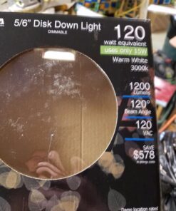 PARMIDA (12 Pack) 5/6 Inch Dimmable LED Disk Light Surface Flush Mount 15W, UL Listed, Recessed Retrofit Ceiling Lights, Energy Star, Installs into Junction Box Or Recessed Can,1050lm - 3000K 3000k (Soft White) 44 71jjpnaHxjL