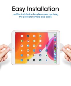 amFilm Screen Protector for New iPad 9 / iPad 8 / iPad 7, Apple Pencil Compatible, Tempered Glass, 2 Pack 25 71jkK1bqL