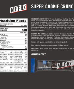Alternative view of MET-Rx Big 100 Protein Bar, Meal Replacement Bar, 32G Protein, Super Cookie Crunch, 9 Bars (Pack of 1) 9 Count (Pack of 1)