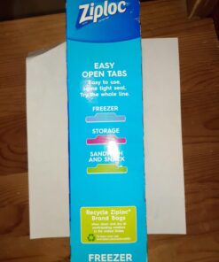 Ziploc Gallon Food Storage Freezer Bags, New Stay Open Design with Stand-Up Bottom, Easy to Fill, 28 Count Clear 50 71jmCl4y6kL