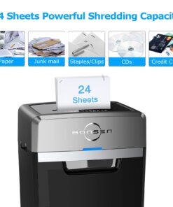 Alternative view of BONSEN Heavy Duty Paper Shredder, 24-Sheet Cross-Cut Shredder, 40-Min Continuous Running Time, Commercial Grade Shredder for Office, 9-Gallon Big Basket, 55dB Super Quiet, P-4 High Security (S3105)