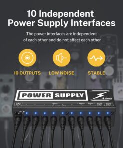 Donner DP-2 Guitar Pedal Power Supply High Current 10 Isolated DC Output for 9V/12V/18V Effect Pedals 33 71jmPIEMOfL