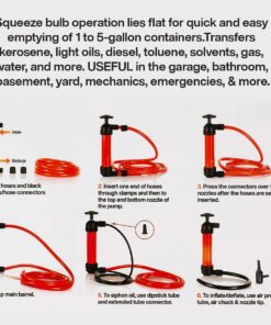 Katzco Liquid Transfer, Siphon Hand Pump - 2 Hoses, 50 x .5 Inches - for Gas, Oil, Air, Chemical Insecticides, and Other Fluids 22 71jntKHsjrL