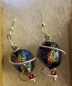 Body Candy Handcrafted 925 Silver Purple Dichroic Drop Dangle Earrings Created with Crystals 42 71jo9HwgYbL