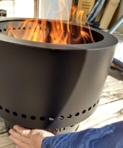 Portable Smokeless Wood Pellet Firepit - Flame Genie FG-16 Portable Fire Pit, Smoke-Free Wood Pellet Fire Pit, USA Made, Smokeless Fire Pits for Outside, 13.5" Diameter, Smokeless Firepit, Black 44 71jp wuFaKL