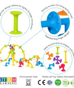 Alternative view of Froogly - 100 Piece Suction Toys | Montessori Toys Bath Toys Construction Building Set Silicone Preschool Toys Daycare Toys Shower Toys Travel Toys for Kids Toddlers Boys Girls Ages 3 4 5 6 Year Old