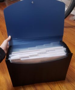 Smead Poly Frequency Expanding File, 12 Pockets, Flap and Cord Closure, Letter Size, Blue/Black (70863) 25 71jpgNACVYL