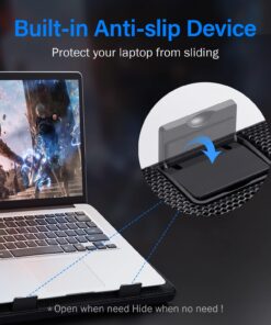 Kootek Laptop Cooling Pad 12"-17" Cooler Pad Chill Mat 5 Quiet Fans LED Lights and 2 USB 2.0 Ports Adjustable Mounts Laptop Stand Height Angle, Blue 33 71jqKXortJL