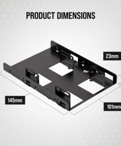 Corsair Dual SSD Mounting Bracket (3.5” Internal Drive Bay to 2.5", Easy Installation) Black 1 Count (Pack of 1) Dual SSD Mount 31 71jqQ8vkbKL