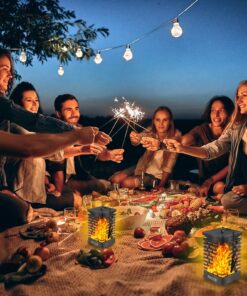 EOYIZW Solar Outdoor Lights 2 Pack- 99 LEDs Solar Lantern Flickering Flame Lights for Garden Decor- IP65 Waterproof Solar Garden Lights Decor for Halloween Patio Garden Yard Porch Yellow Flame 2 PCS 23 71jqRJ0eGWL 1