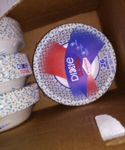 Dixie Everyday Paper Plates, 8 1/2", 480 Count, 10 Packs of 48 Plates, Lunch or Light Dinner Size Printed Disposable Plates 12 71jqSi BS L