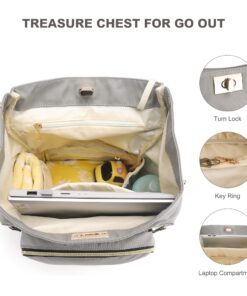 VS VOGSHOW Diaper Bag Backpack, Multifunction Stylish Travel Baby Bag Backpack with Crossbody Strap, Maternity Nappy Bag Gray 59 71jqVaEY7lL