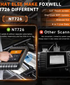 2023 FOXWELL NT726 OBD2 Scanner All System 12 Services Car Diagnostic Scanner Lifetime Free Update Car Scanner ABS Bleeding/Oil/EPB/SAS/D-P-F Regen/TPMS/Throttle Reset Code Reader, Android 9.0 40 71jqf8RNnIL