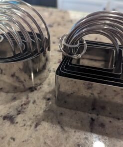 Cookie Cutters Set of 10, 5 sizes round and 5 sizes square Stainless steel Biscuit cutters with handles 34 71jr1CcDdbL