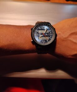 VIGOROSO Men's LED Analog Digital Date Week Sports Outdoor Steel Blue Dial Watch Black&Blue 32 71jsNHiN2L