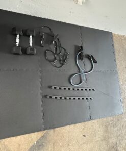 BalanceFrom Puzzle Exercise Mat with EVA Foam Interlocking Tiles for MMA, Exercise, Gymnastics and Home Gym Protective Flooring, Multiple Sizes Black 1/2" Thick, 24 Square Feet 46 71jtHEUMJL