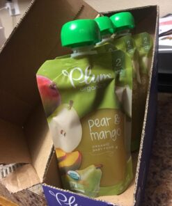 Plum Organics Stage 2 Organic Baby Food - Pear and Mango - 4 oz Pouch (Pack of 12) - Organic Fruit and Vegetable Baby Food Pouch 4 Ounce (Pack of 12) 24 71jtld9e2L