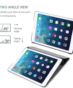 ProCase Smart Case for iPad Air 1st Edition, Ultra Slim Lightweight Stand Protective Case Shell with Translucent Frosted Back Cover for iPad Air 2013 Model (A1474 A1475 A1476) -Black Black 15 71julNPhAtL