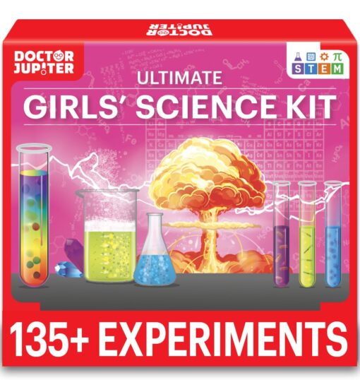 Doctor Jupiter Girls Science Kit for Kids Ages 8-10-12-14 | Gift Ideas for Birthday, Christmas for 8,9,10,11,12 Year Old Girls| 6-8 Experiments of Different Sciences| STEM Learning & Educational Toys Science Kit: Girls