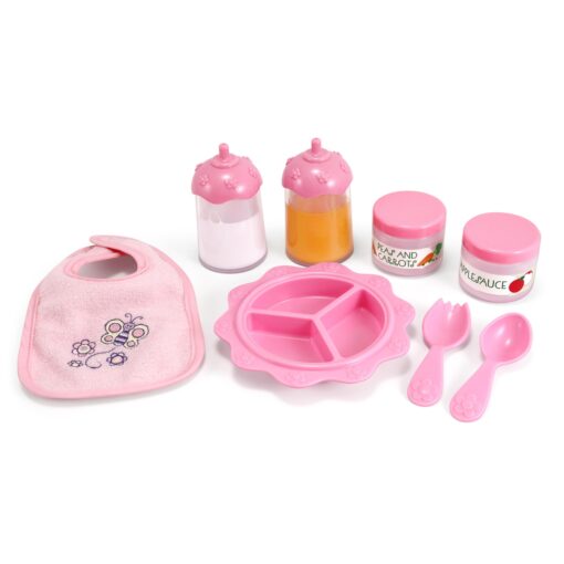 Melissa & Doug Mine to Love Time to Eat Doll Accessories Feeding Set (8 pcs) , Pink 14.3 x 11.2 x 2.8 Multi-color