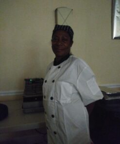 KNG Tie Back Chef Hat – Adjustable Chef Cap for Men or Women One Size Black With White 16 71jxp6jpw2L