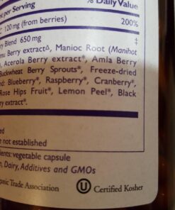 PURE SYNERGY Pure Radiance C | Organic Vitamin C Capsules | 100% Natural, Whole Food, Non-GMO Supplement with Camu Camu Extract | for Immune and Collagen Support (90 Capsules) 40 71jyRzfPdIL