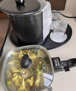 Elite Gourmet EFS-400 Personal Stir Fry Griddle Pan, Rapid Heat Up, 600 Watts Non-stick Electric Skillet with Tempered Glass Lid, Size 7" x 7" 30 71jyTYijxrL