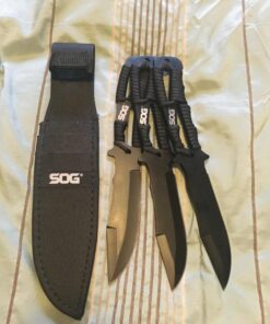SOG Throwing Knives with Sheath 3 Pack Balanced Throwing Knives Set w/ Paracord Knife Handles and Professional Throwing Knife Sheath (F041TN-CP) 38 71jzckjElL