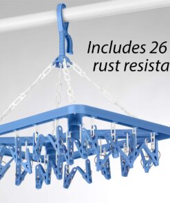 Whitmor Clip and Drip Hanger - Hanging Drying Rack - 26 Clips,Blue 20 71k OamZMQL