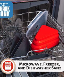 The Perfect Pizza Pack™ - Reusable Pizza Storage Container with 5 Microwavable Serving Trays - BPA-Free Adjustable Pizza Slice Container to Organize & Save Space, Red 1 Pack 29 71k QOtnEYL