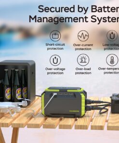 MARBERO Portable Power Station 150Wh Camping Solar Generator Laptop Charger with 110V 150W Peak AC Outlet, DC Ports, USB Ports LED Flashlights for CPAP Home Camping Emergency M270/100W/150WH 7 71k0BOGfN7L