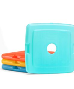 Cool Coolers By Fit & Fresh 4 Pack Slim Ice Packs, Quick Freeze Space Saving Reusable Ice Packs for Lunch Boxes or Coolers, Multi Colored Multicolor 4 PK 25 71k0KGmrJTL
