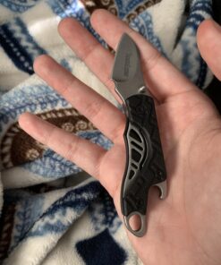 Kershaw Cinder Multi-Function Folding Pocketknife (1025); 1.4 Inch 3Cr13 Stonewashed Blade; Manual Opening; Liner Lock; Bottle Opener; Keychain Carry; Black Glass-Filled Nylon Handle; 0.9 oz 50 71k0SV L8 L