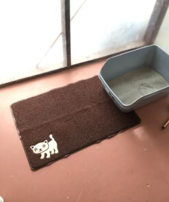 Smiling Paws Pets - Extra Large Cat Litter Mat - Pet Rug - Catches Litter That Spills Outside Litter Box - Easy to Clean - Non-Slip - Litter Box Mat - Kitty Litter Catcher - Brown L Size (35" x 23.5”) 1 Count (Pack of 1) 31 71k0ieJva3L