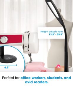 OttLite LED Desk Lamp with Flexible Neck (Black) - Slim Desk Lamp with 3 Brightness Settings & Touch Activated Controls - Energy-Efficient Natural Daylight LEDs for Home Office, Desk, & Dorms Black 10 71k0zmlezBL 1