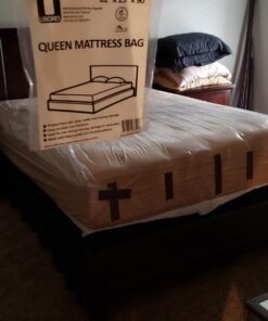 uBoxes Queen Mattress Clear Plastic Poly Covers, 61 x 15 x 104 inch, Heavy Duty 2 mil, 1 Pack Mattress Bag / Cover 23 71k1KqDltGL