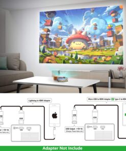 Mini Projector, PVO Portable Projector for Cartoon, Kids Gift, Outdoor Movie Projector, LED Pico Video Projector for Home Theater Movie Projector with HDMI USB Interfaces and Remote Control projector YG300Pro 26 71k2 CpavIS