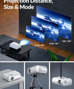 Mini Projector, CLOKOWE 2023 Upgraded Portable Projector with 9000 Lux and Full HD 1080P, Movie Projector Compatible with iOS/Android Phone/Tablet/Laptop/PC/TV Stick/Box/USB Drive/DVD/Game Console 33 71k2OM PjKL