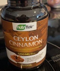 NutriFlair Organic Ceylon Cinnamon (100% Certified ) 1200mg per Serving, 120 Capsules - Joints, Inflammatory, Antioxidant, Glucose Metabolism Support- 120 Count (Pack of 1) 120 Count (Pack of 1) 36 71k46aYhrPL