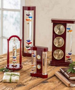 Galileo Glass Thermometer | 14.5-Inches Tall with Cherry Wood Frame | Law of Physics | Indoor Room Temperature for Home House Office Desk Counter Tabletop | Holiday Gift Present 16 71k4HDsR7zL