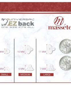 Universal EZback Earring Backs Soft Clear Silicone and Sterling Silver Large 1 Pair Large - 1 Pair 9 71k4bHnSgL 1