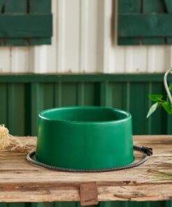 Farm Innovators P-60 1.5 Gallon 60 Watt Electric Powered Heated Pet Water Bowl with Thermostatic Control and Anti Chew Cord, Green Single 20 71k564c6UyL