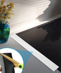 Silicone Stove Counter Gap Cover - Kitchen Wide & Long Gap Filler, Seals Spills Between Counter/Stovetop/Appliances/Oven/Washing Machine/Washer/Dryer, Heat-Resistant & Easy Clean (2 Pack, Black) 13 71k56T2V5RL