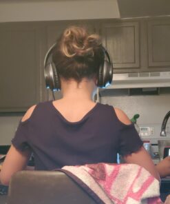 LORELEI X6 Over-Ear Headphones with Microphone, Lightweight Foldable & Portable Stereo Bass Headphones with 1.45M No-Tangle, Wired Headphones for Smartphone Tablet MP3 / 4 (Space Black) Space Black 26 71k5lOnGe0L